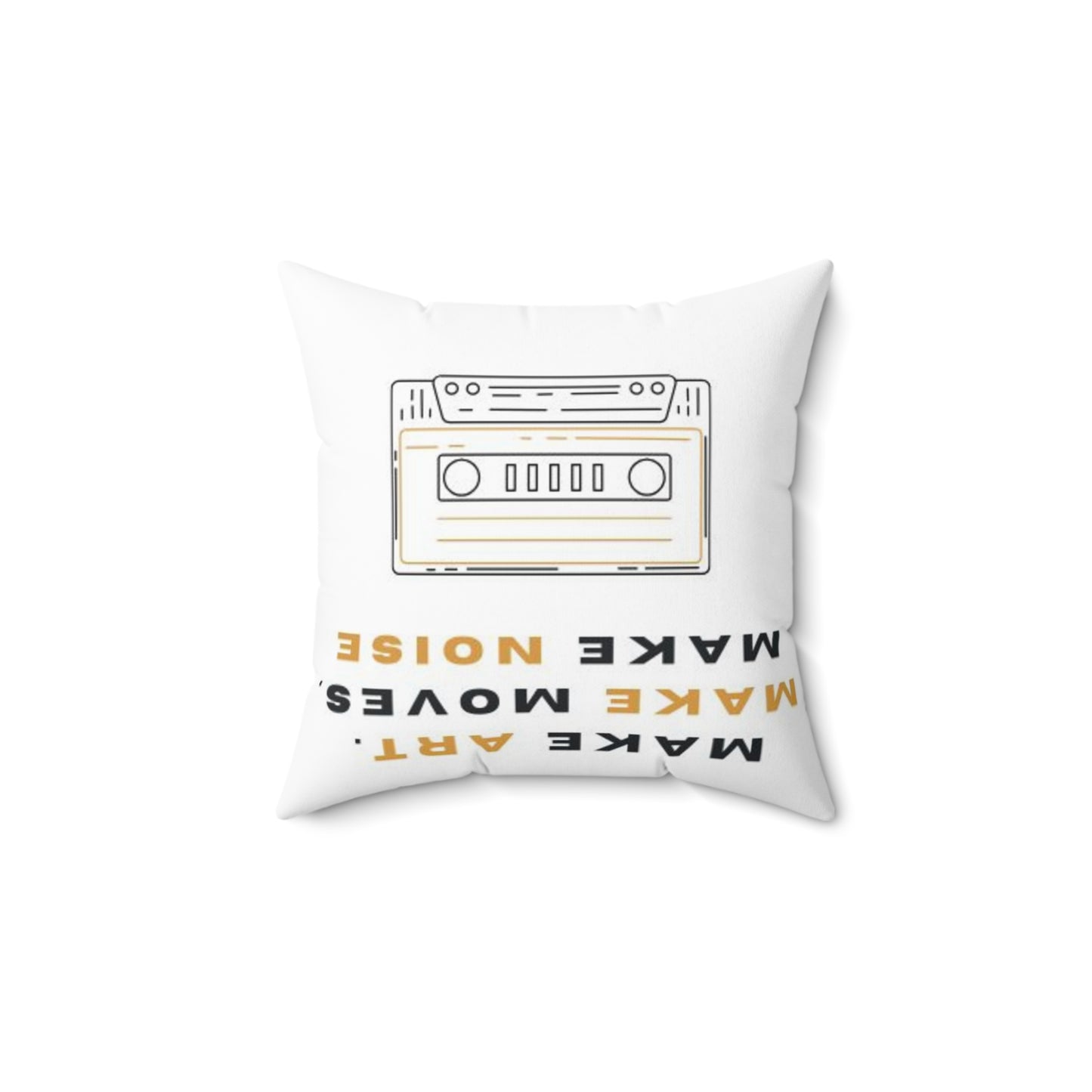 Make Art Retro Pillow - Square Spun Polyester Cushion for Creative Spaces