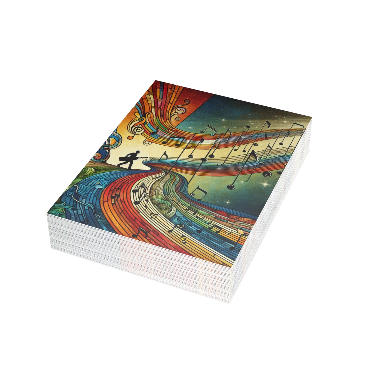Musical Art Postcard Bundle - Vibrant Music-themed Cards for Gift Giving