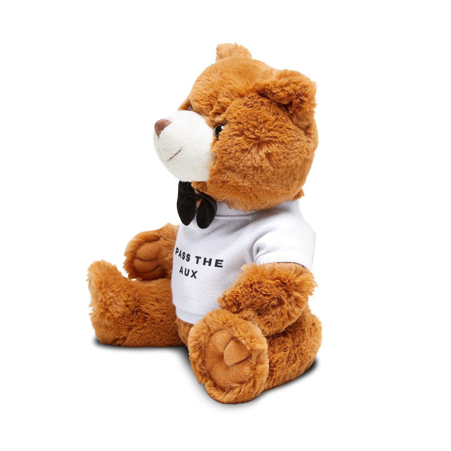 Pass the Aux Teddy Bear - Cute Plush Toy with T-Shirt for Music Lovers