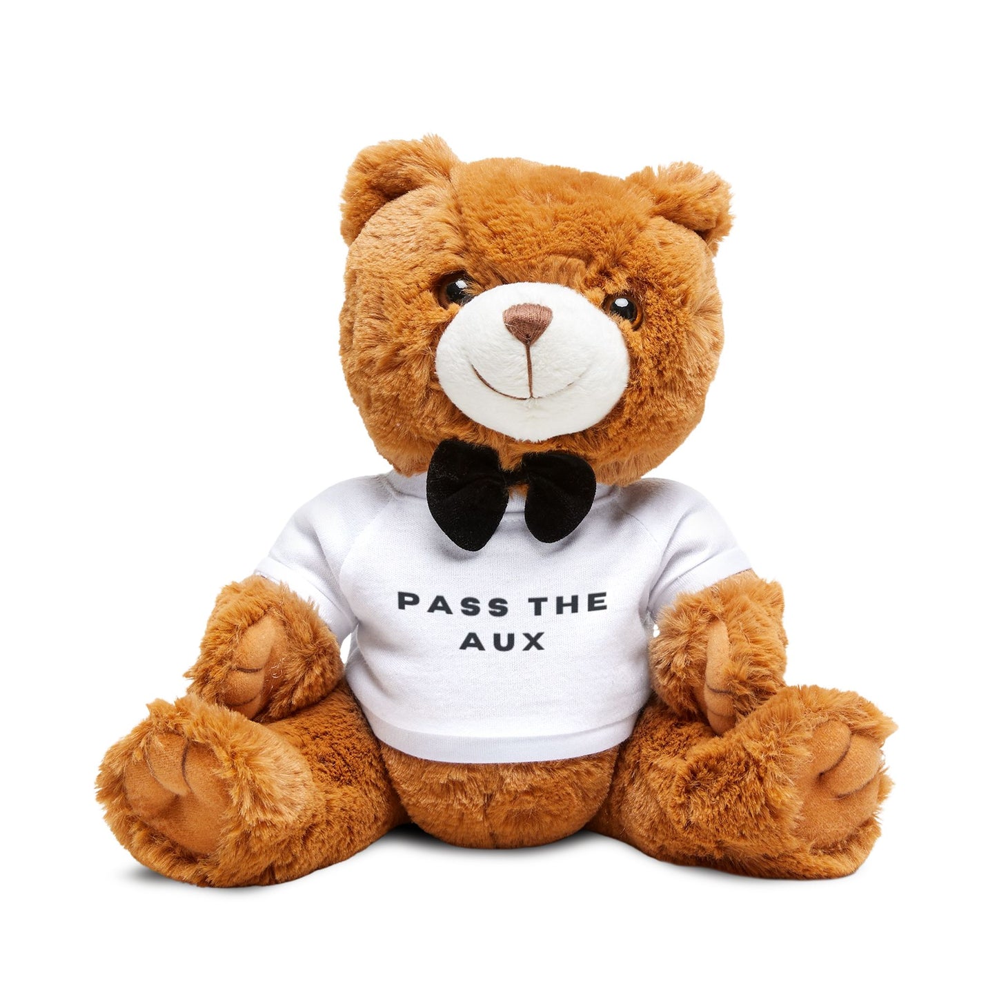 Pass the Aux Teddy Bear - Cute Plush Toy with T-Shirt for Music Lovers