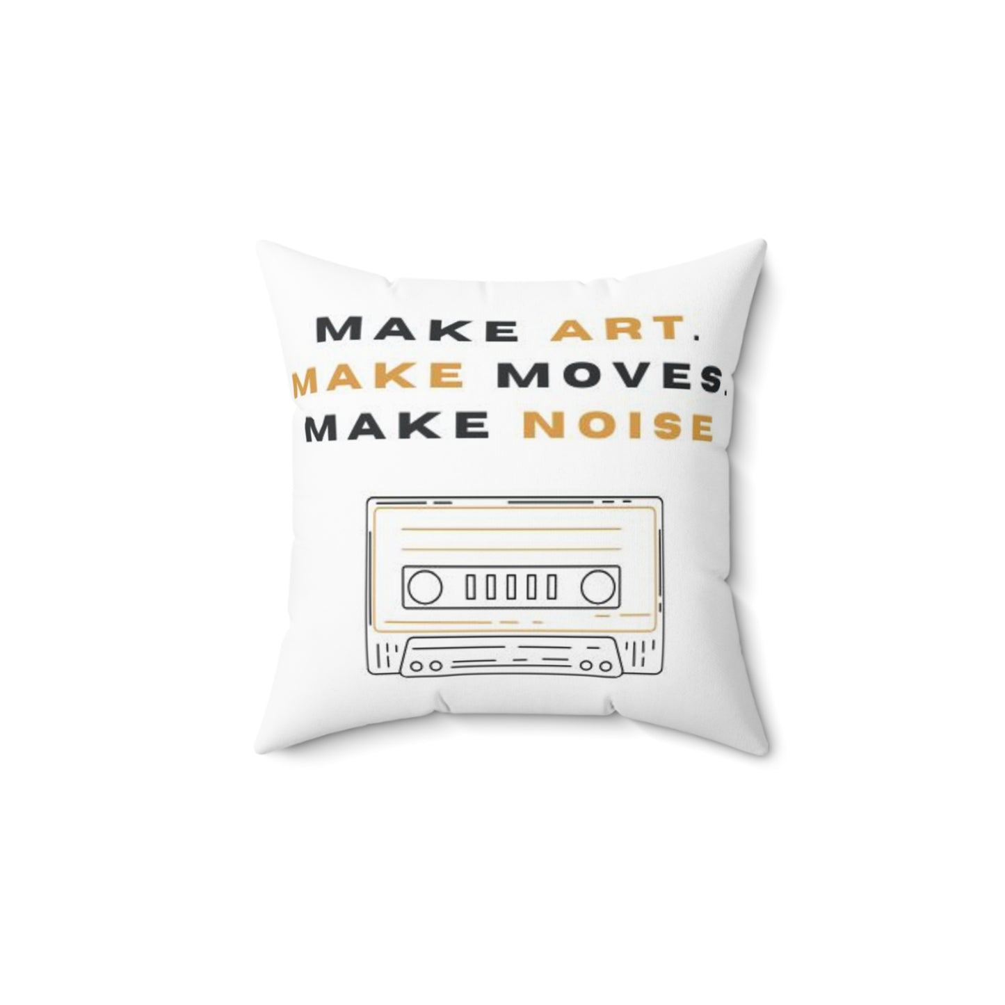 Make Art Retro Pillow - Square Spun Polyester Cushion for Creative Spaces