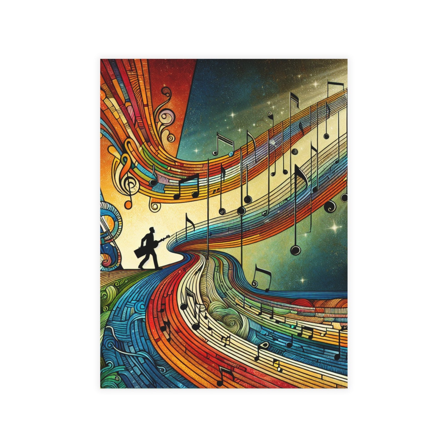 Musical Art Postcard Bundle - Vibrant Music-themed Cards for Gift Giving