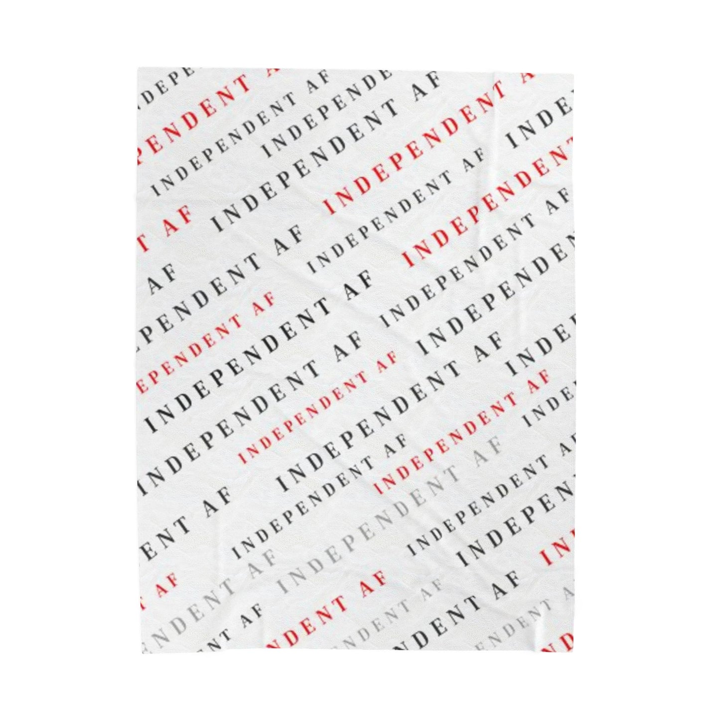 Cozy Velveteen Plush Blanket - Independent AF Design for Home Comfort -red