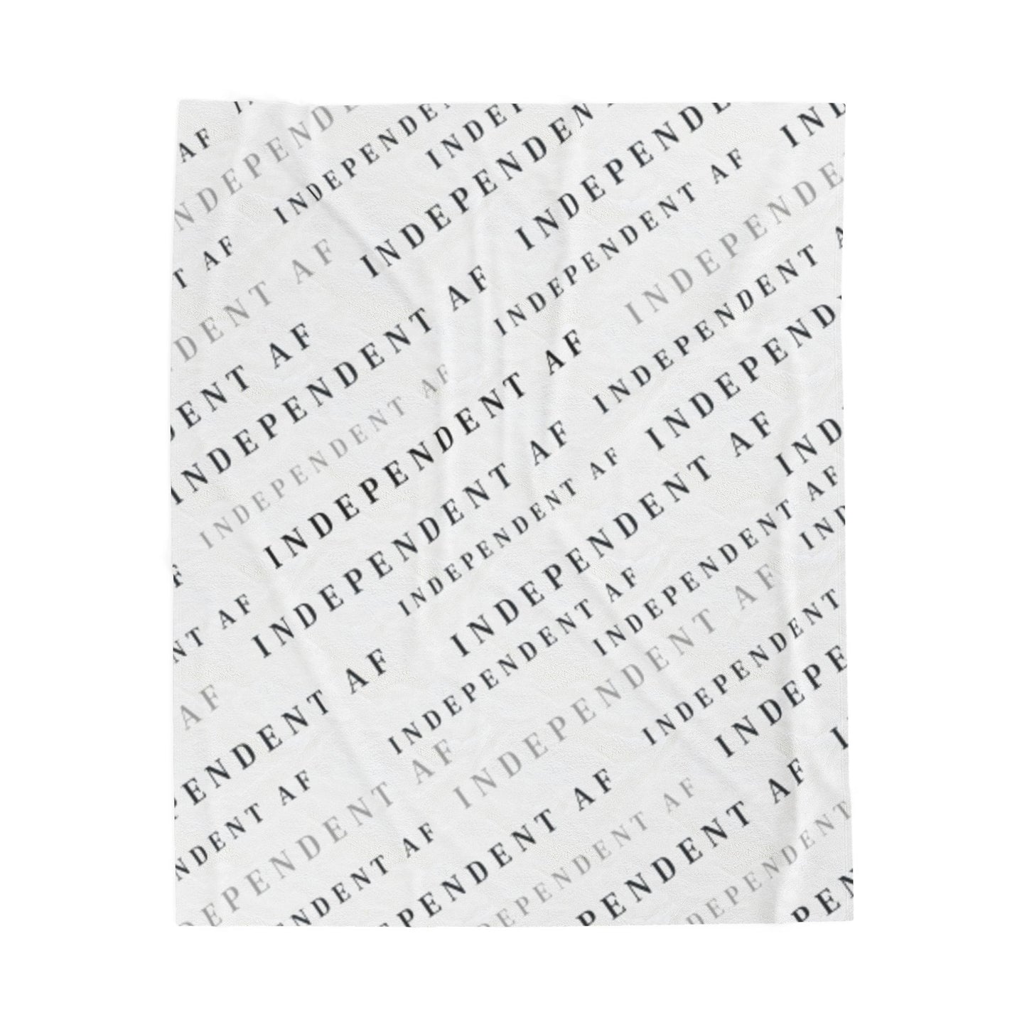 Cozy Independent AF Velveteen Plush Blanket Grey