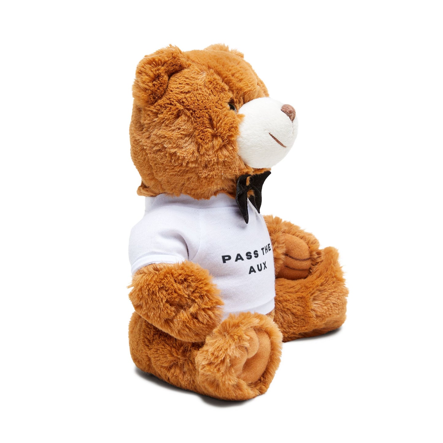 Pass the Aux Teddy Bear - Cute Plush Toy with T-Shirt for Music Lovers